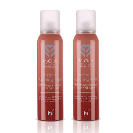 M-Club Instant Cooling Spray for Face & Body 2x 150ml – Instant Relief for Menopause Hot Flushes, Overheating & Night Sweats – Non-Sticky Moisturising Mist, Hydrates & Relieves - Alcohol-Free Formula