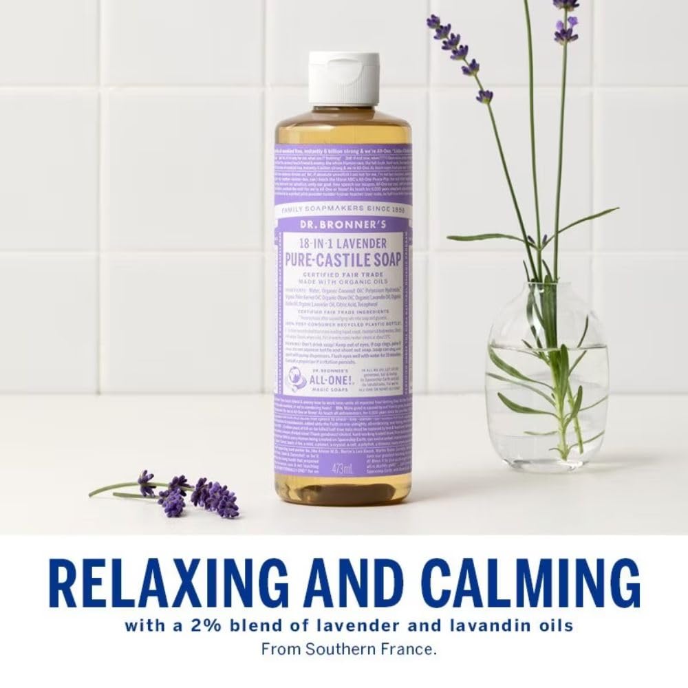 Dr. Bronner's, Organic PureCastile Liquid Soap, Lavender, 475 ml
