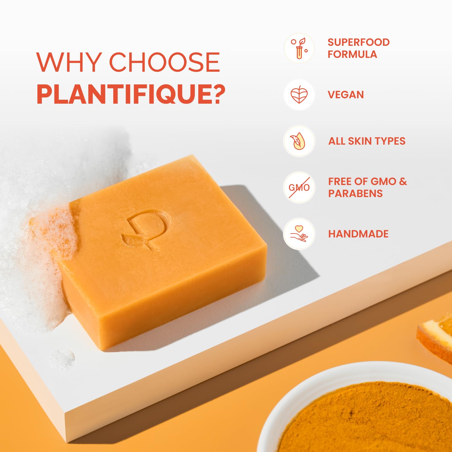 PLANTIFIQUE Kojic Acid Soap for Hyperpigmentation, Turmeric Soap 2 Bars, Hyaluronic Acid, Collagen, Vitamin C, Face Wash, 160g