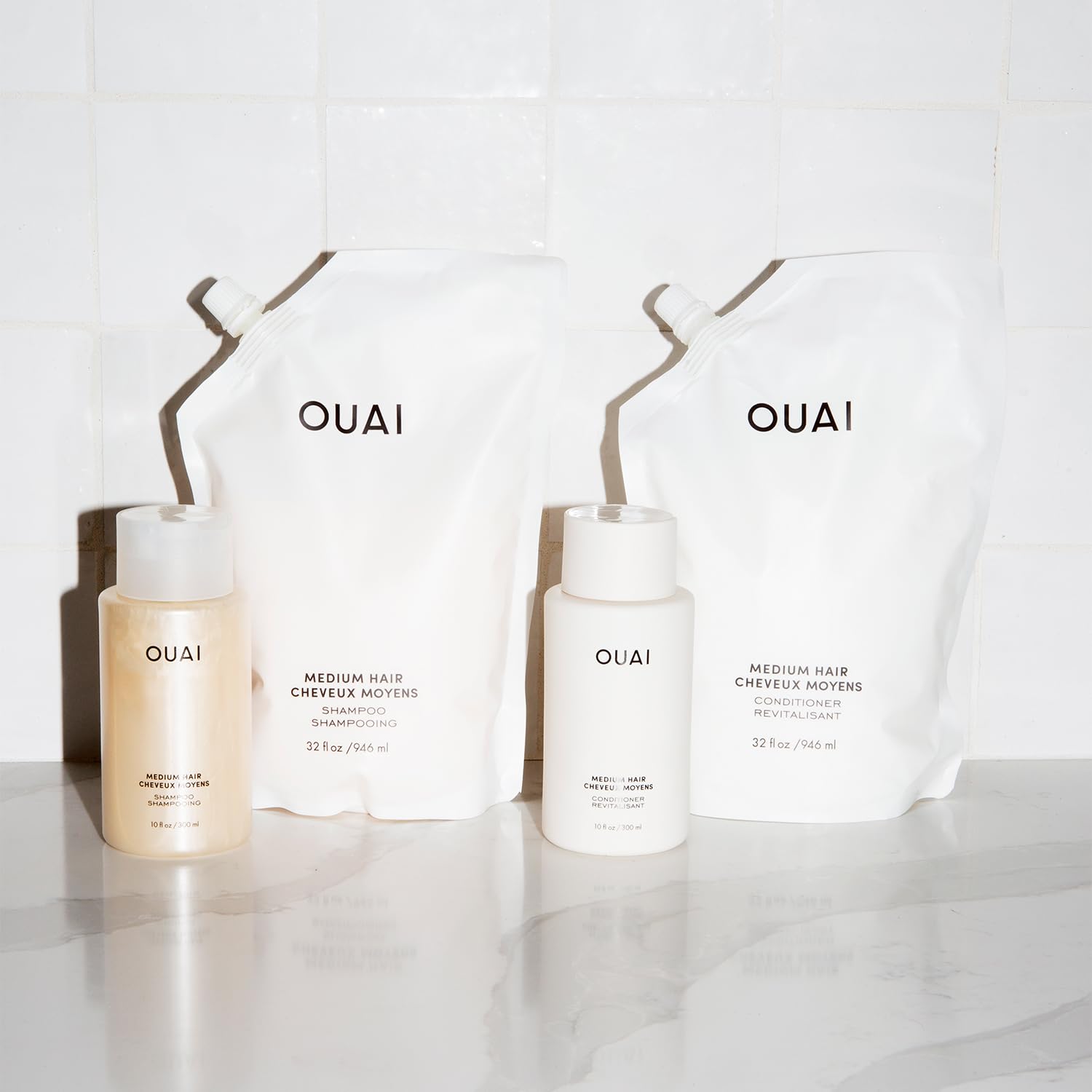 OUAI Medium Conditioner - Hydrating Hair Conditioner with Coconut Oil, Babassu Oil, and Keratin - Strengthens, Repairs and Adds Shine - Paraben and Phthalate Free Hair Care Products - 300ml