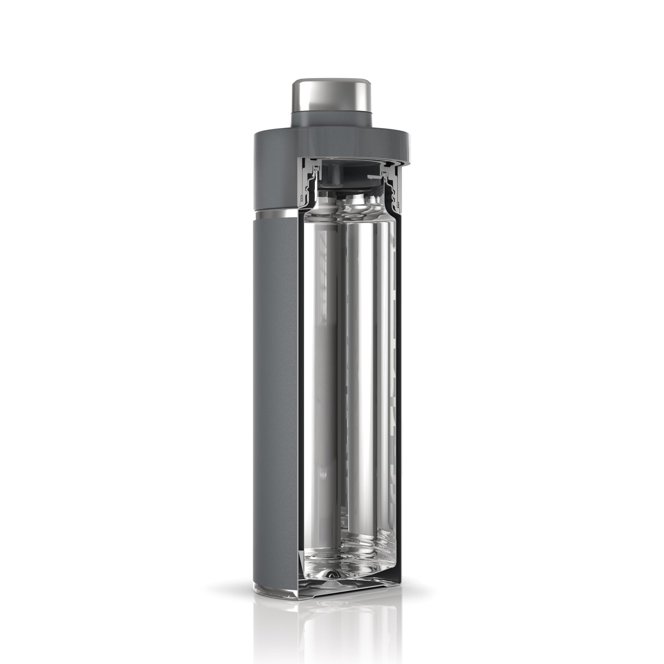 Ninja Thirsti Water Bottle and Flask 530 ML With Leak-Proof Lid, Designed For Carbonated, Hot & Cold Drinks. Ideal For Travel & Sports, Triple Insulated, Stainless Steel Bottle, Grey, DW1801EUUKGY
