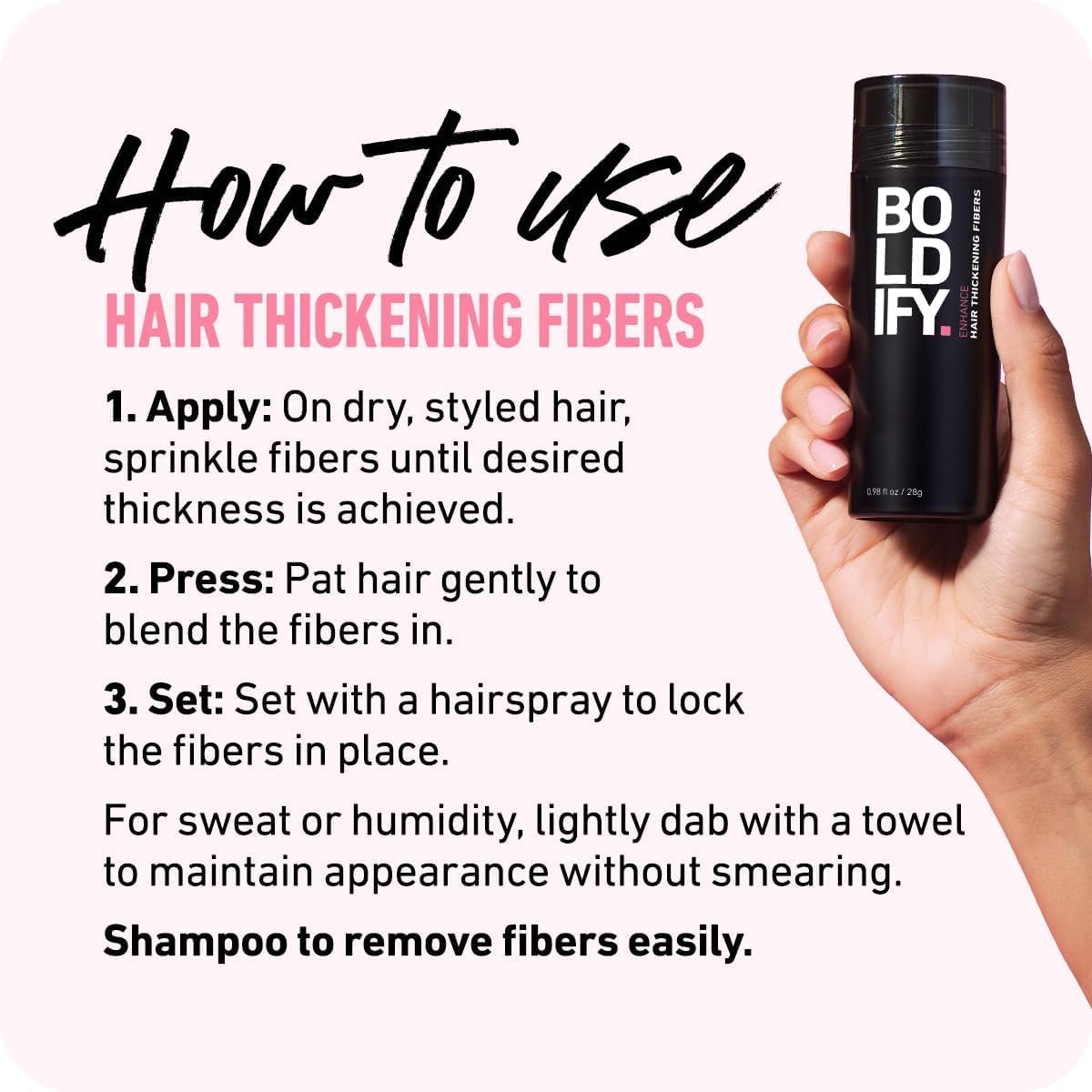 BOLDIFY Hair Fibres (28g) - Fill In Thinning and Fine Hair for an Instantly Fuller, Thicker Look - 14 Shades for Women and Men - Light Brown
