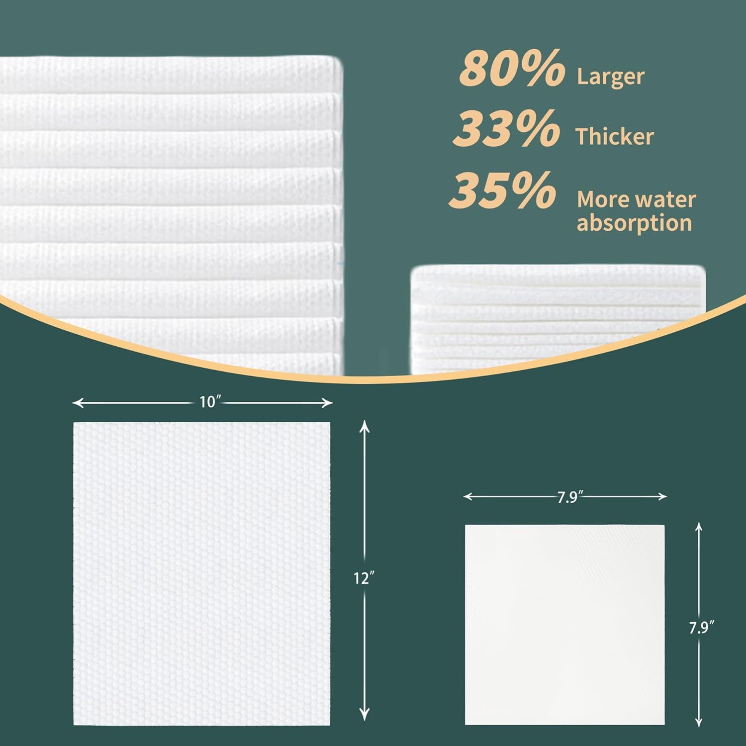 Ourmed Life Disposable Face Towel | Lint-Free Biodegradable Clean Towels | Dry Makeup Remover Wipes | Super Soft & Thick for Sensitive Skin | 10-Inch X 12-Inch XL Size |Dot Pattern, 50 Count