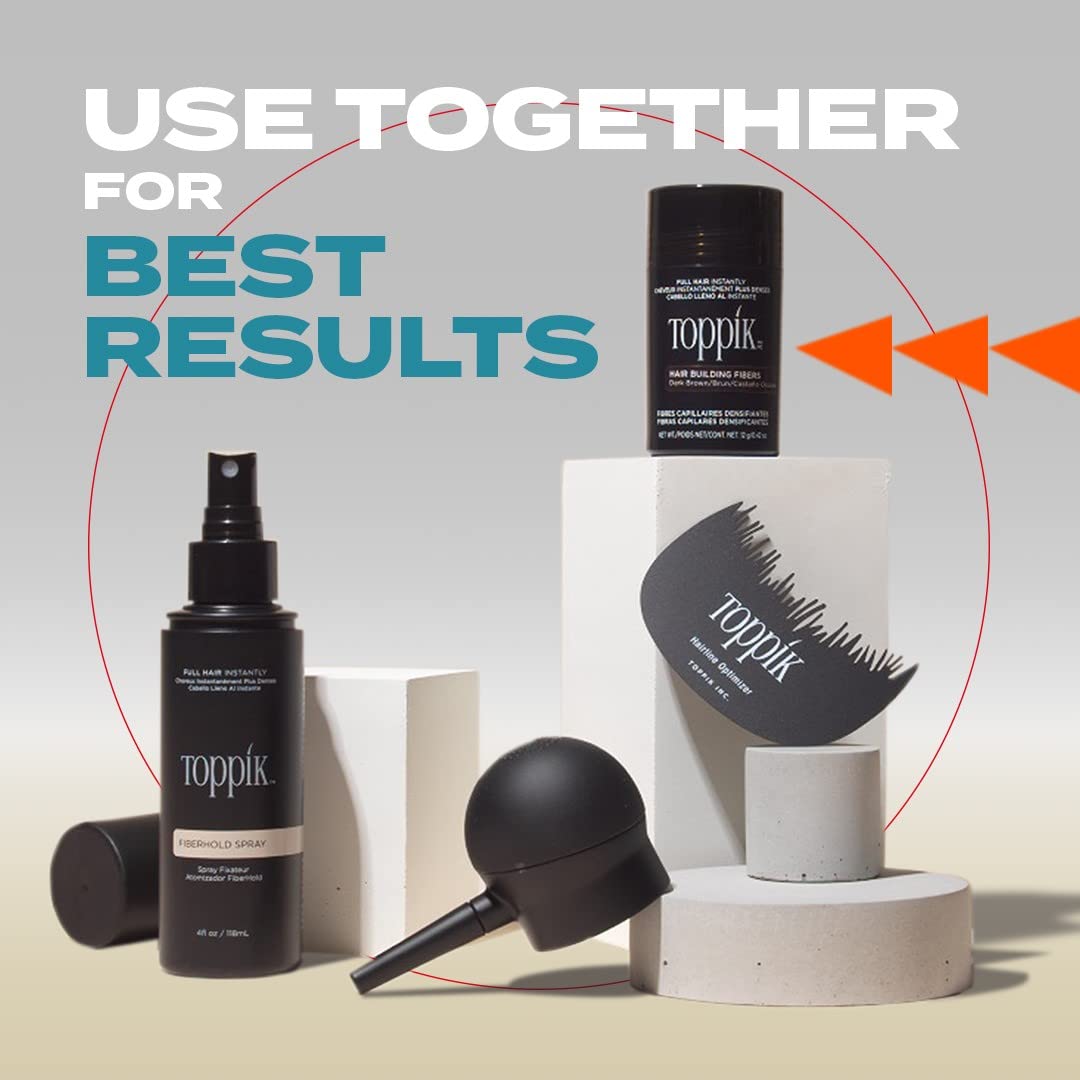Toppik FiberHold Spray, Strengthens the Bond Between Hair Fibres and Your Hair, for Thicker Looking Hair, 118ml