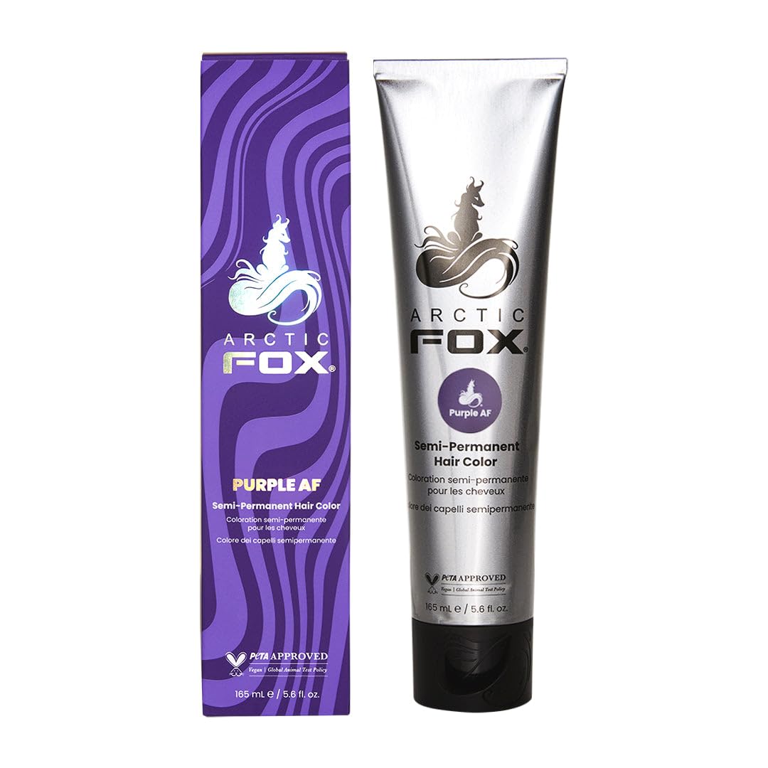 ARCTIC FOX 100% Vegan & Cruelty Free Vibrant Semi Permanent Hair Colour Dye - Purple AF 165 ml e