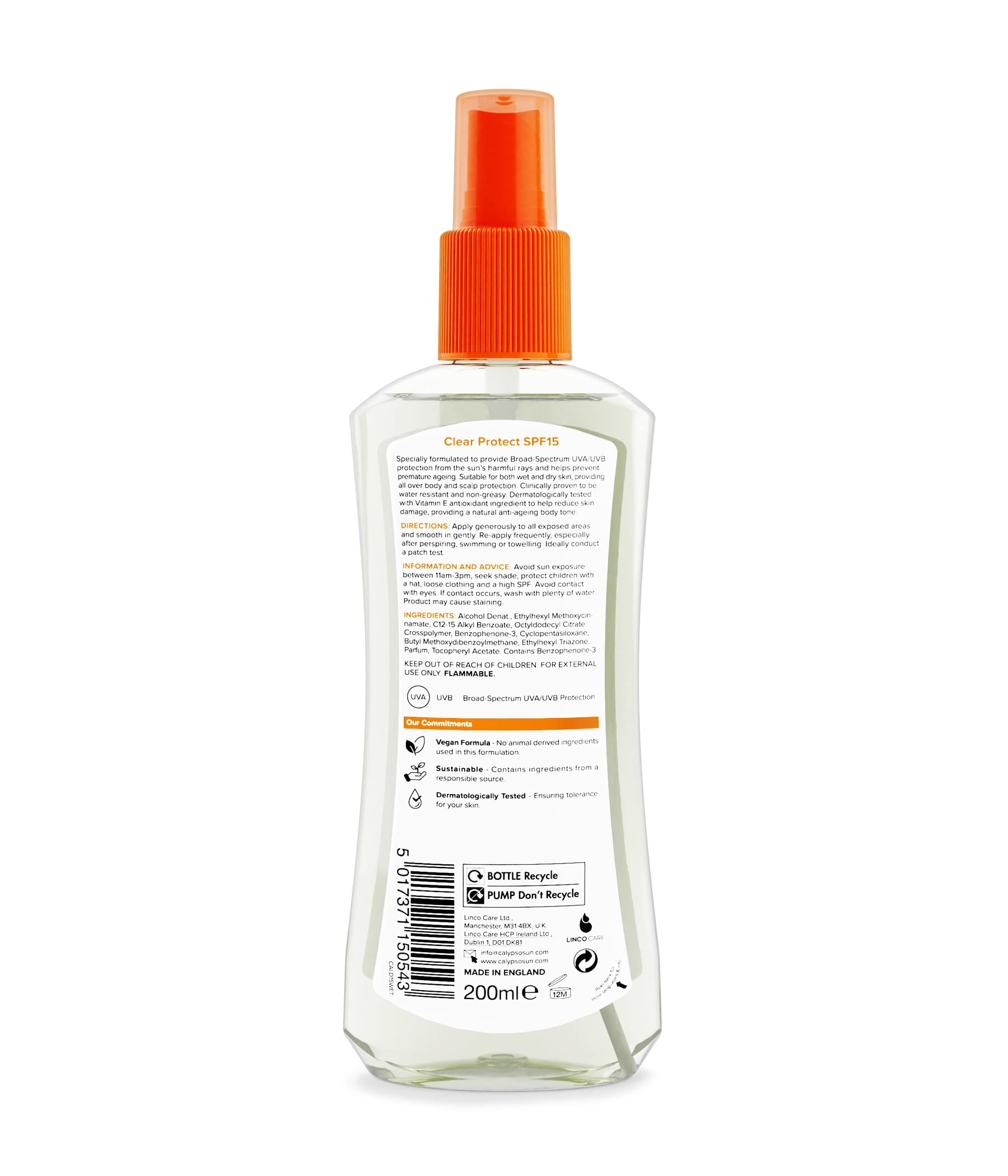 Valley Sundries Calypso Dry Oil Wet Skin Spf15 200ml (d)