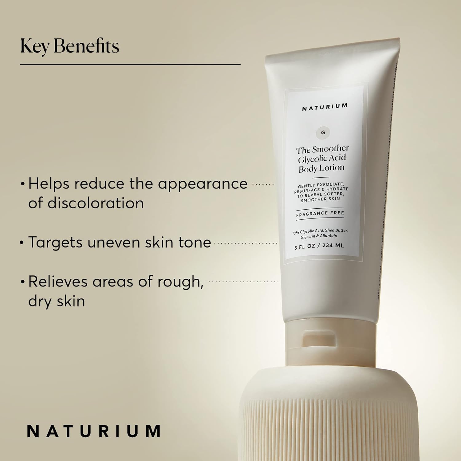 Naturium The Smoother Glycolic Acid Body Lotion, Resurfacing & Exfoliating Treatment, with 10% Glycolic Acid | 16.9 FL OZ / 500 ML