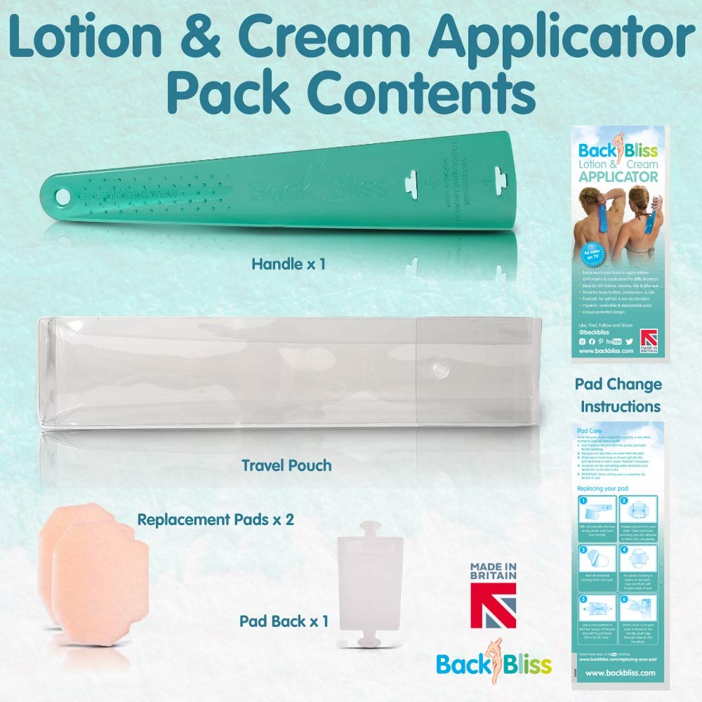 BackBliss Effortlessly Reaches Your Back - Easy Lotion Applicator for Backs - Made in Britain Green