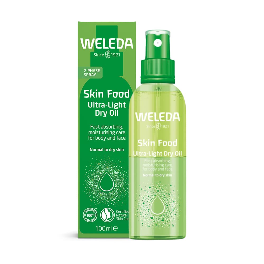 Weleda Skin Food Body Oil, Ultra-Light Dry Oil, Vitamin E, Moisturising Oil For Women & Women, 100% Certified Natural, Organic, Dermatologically Tested, 100 ml