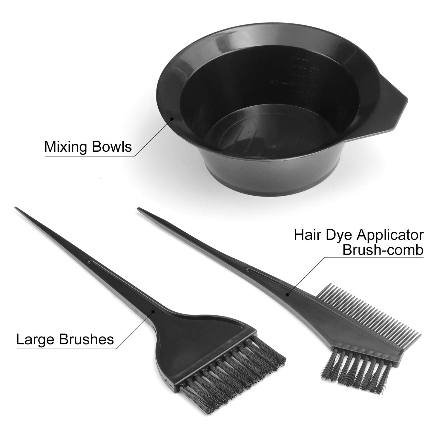 Hair Coloring Dyeing Kit, Gezimetie Hair Dyeing Tool Set, Brush Double-sided Coloring Comb and Bowl Set Kit DIY Salon