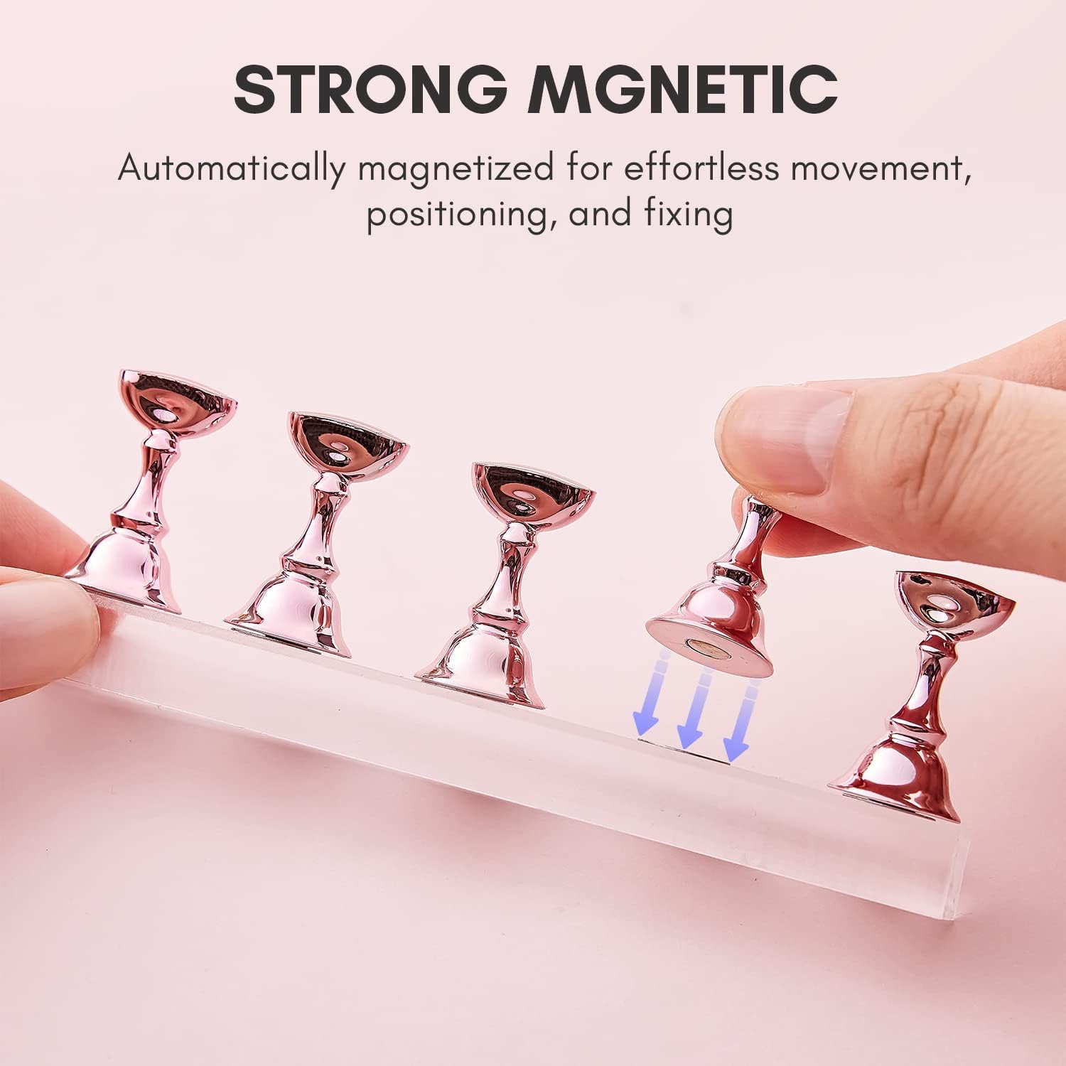 Rotupap 2 Sets Nail Stand Display - Magnetic Nail Tips Stand - Acrylic Nail Art Practice Stands - Acrylic Nail Display Stand,Nail Practice Holders,Nail Stands for Painting Nails for Homes and Salons