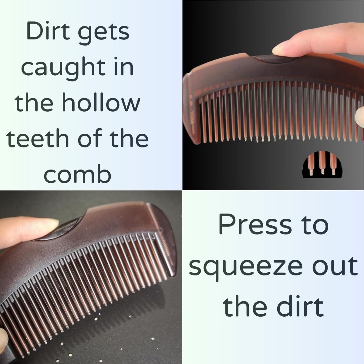 Dandruff comb, Removes Dandruff and Dirt for Women and Men, Massage Comb, Protect Scalp, Hollow Design, Clean up Oily Hair