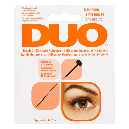 DUO Brush-On Strip Lash Adhesive - Dark Tone, Latex-Free, Quick-Drying, Long-Lasting Lash Glue for Strip & Individual Lashes, 0.18 oz, 1-Pack