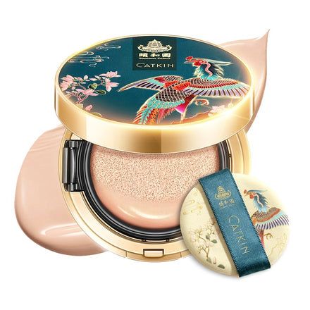 CATKIN SUMMER PALACE Foundation for Mature Skin, Full Coverage Foundation with Lightweight and Breathable Formula, Refillable Cushion, 13g*2