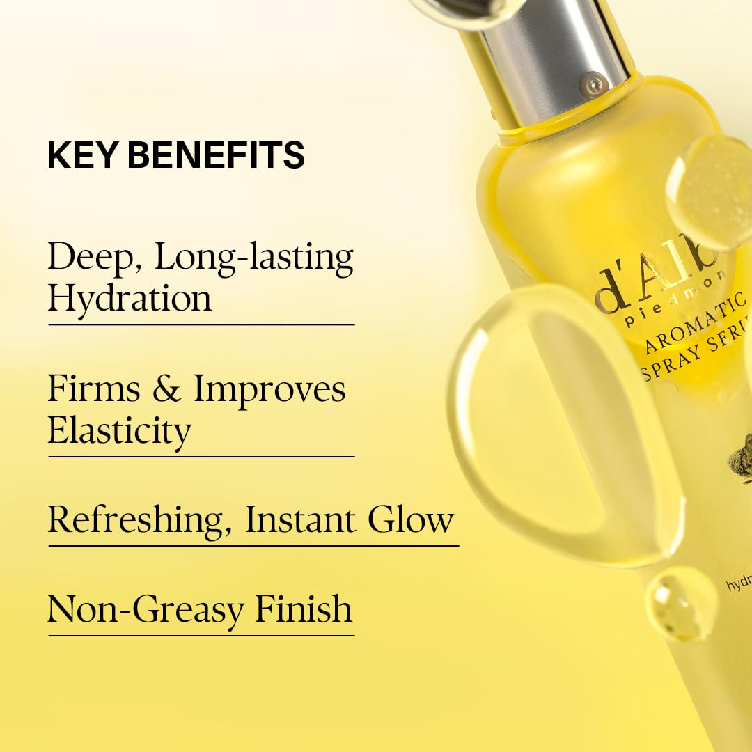 d'alba Italian White Truffle First Aromatic Spray Serum, Fragrant VEGAN Glowy Antioxidant Face Mist, Deep Hydration Skin Firmness, Korean Skin Care (4.05 fl.oz / 120ml)
