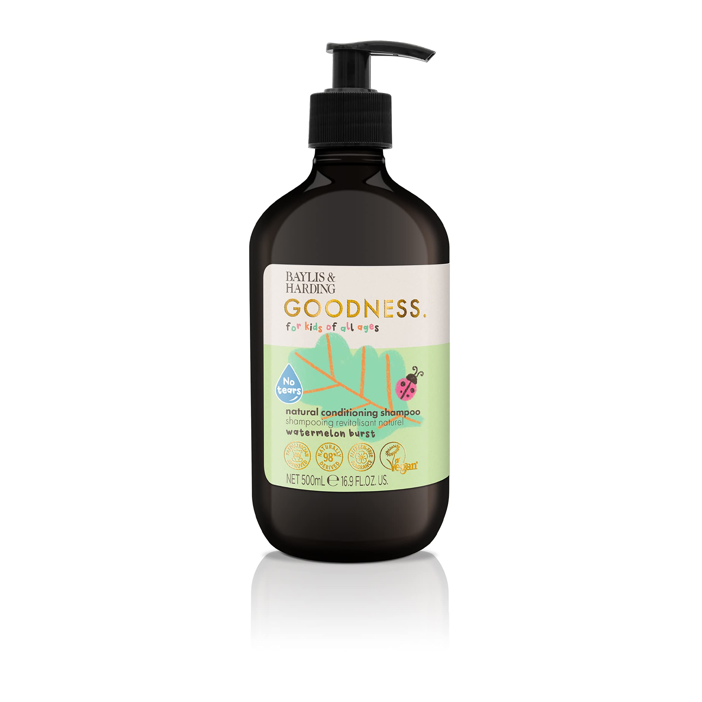 Baylis & Harding Goodness Kids Watermelon Burst No Tears Natural Conditioning Shampoo, 500 ml (Pack of 3) - Vegan Friendly