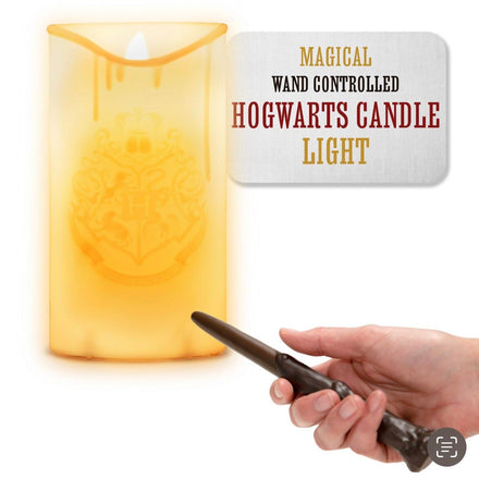 Harry Potter Hogwarts LED Candle with Wand Remote - Officially Licensed Wizarding World Merchandise, Great Hall Battery Powered Candlelight Decor for Themed Events