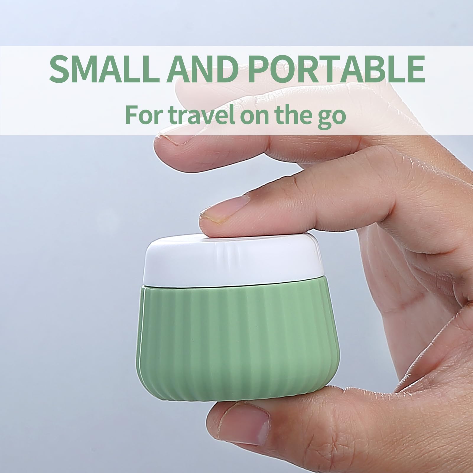 Gemice 8pc Travel Size Toiletries Set - TSA Approved, Leak Proof, Wide Opening, Portable Silicone Squeezable Bottles & Cream Jars with Clear Bag