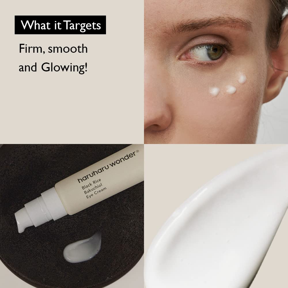 Haruharu Wonder Black Rice Bakuchiol Eye Cream 0.67 fl.oz / 20ml | Natural Retinol Alternative | Cruelty Free (Pack of 2)
