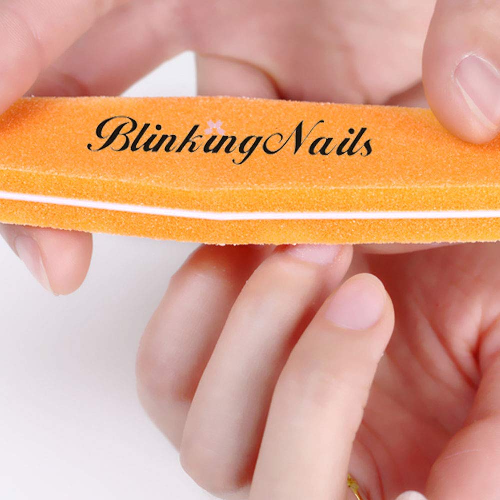 Sponge Nail File and Buffers for Nail Art Care Double Sides Design 100/180 Grit Nail Buffer Professional Manicure Nail Tools Color Pink Pack of 10pcs