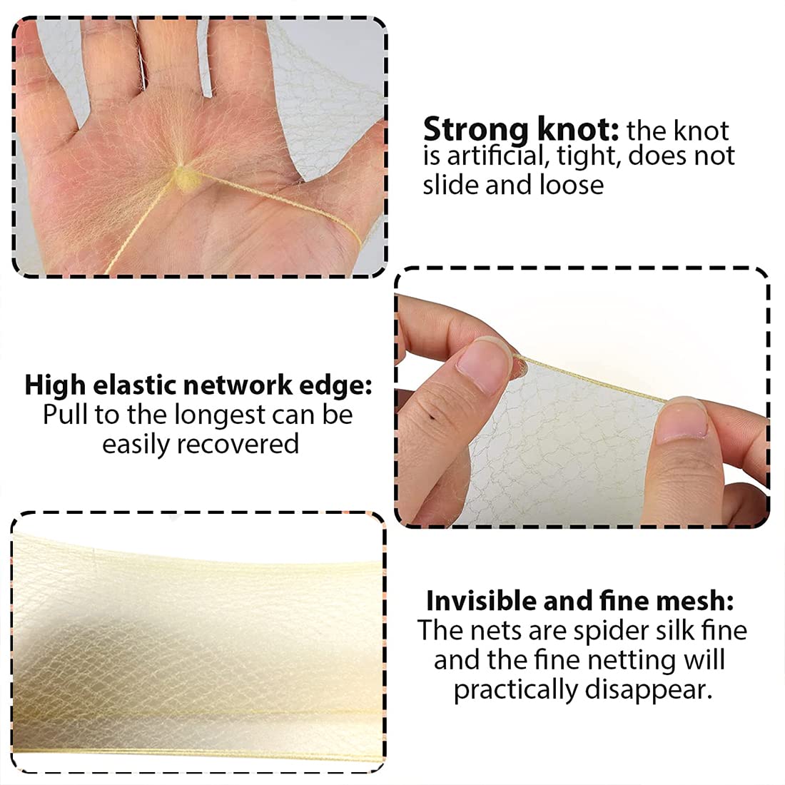 20 Pcs Hair Nets for Women Bun,Invisible Hair Nets Elastic Edge Mesh (Blonde)