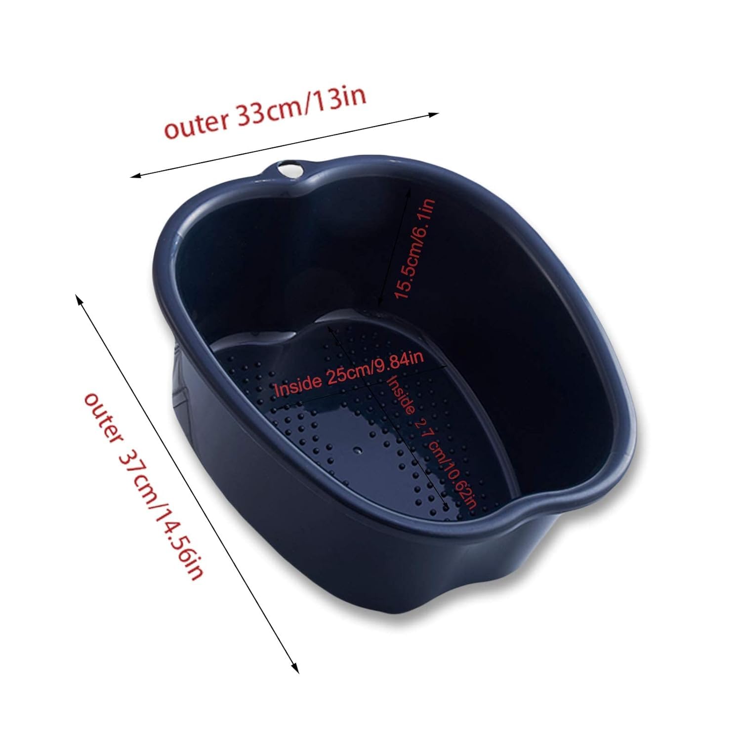 AXLOFO® Large Spa Foot Bath Bowl, Sturdy Plastic Foot Soak Bowl, Massage Foot Pedicure Bowl, Detox, feet soak, Extra Footbath Foot Basin for Soaked to Remove Dead Skin, Calluses (Black)