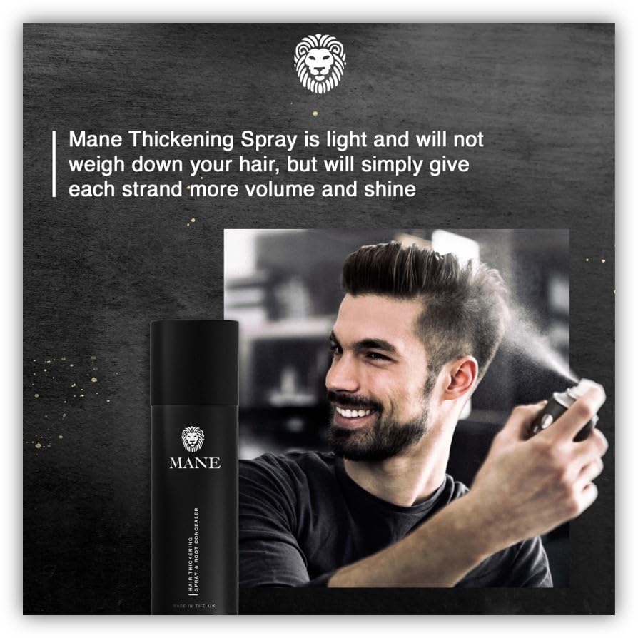 Dark Brown - Mane Hair Thickening Spray for hair loss and to conceal roots.