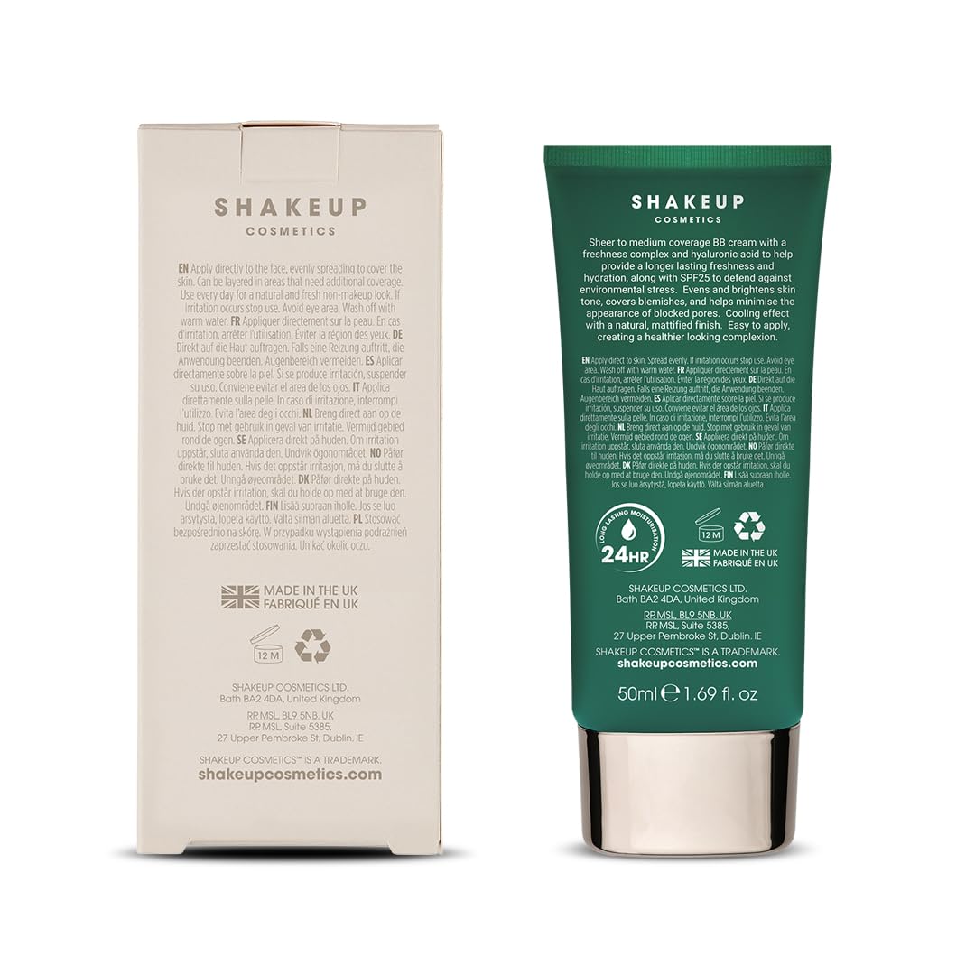 Shakeup Cosmetics Mens Tinted Moisturiser, Vegan Makeup for Men, Natural Coverage for Redness & Blemishes, 24hr Moisturisation with SPF, Easy Application, Medium Shade, 50ml. Aka. LET'S FACE IT