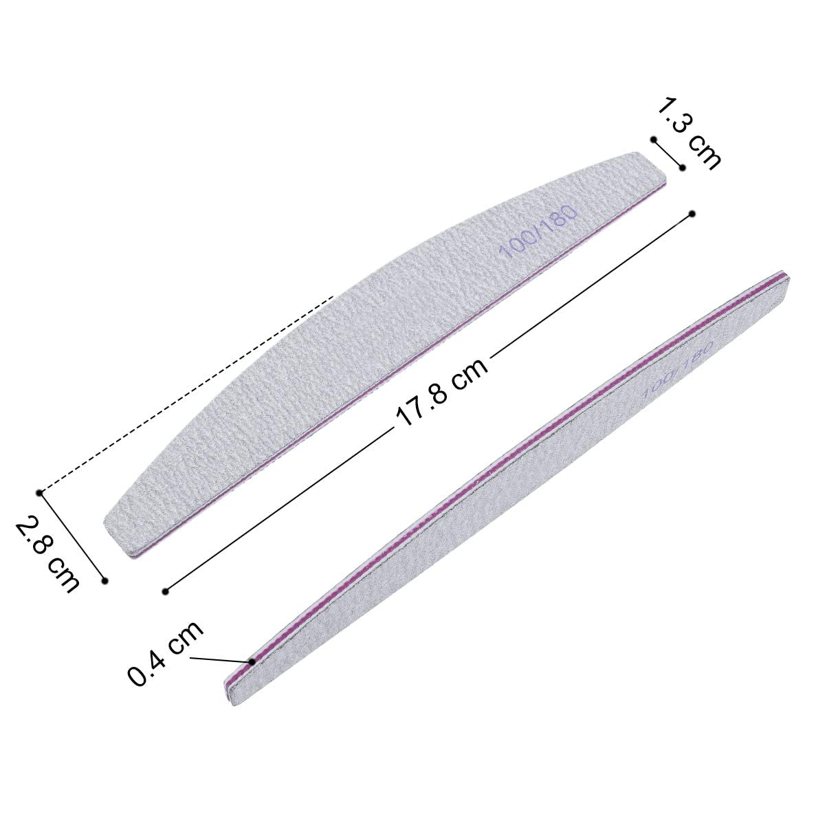 URAQT Professional Nail File 16 Pieces, 100/180 Grit Washable Nail File, Double Sided – Hair Salon, Pets (White)