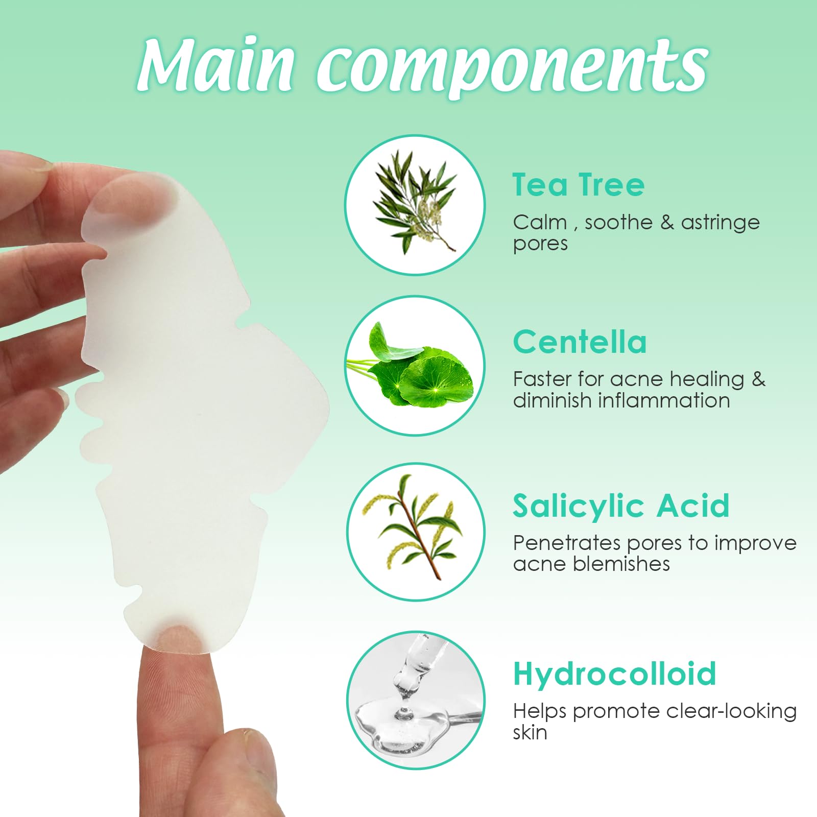 Pimple Patches Nose Large Spot Patches Spot Stickers Acne Treatment Absorbing Cover Invisible Blemish Cover Acne Dots for Fast Acting Skincare (20 Nose)