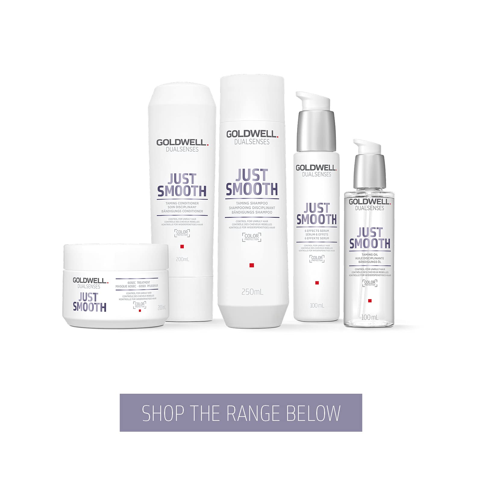 Goldwell Dualsenses Just Smooth 6 Effects Serum for Unruly Frizzy Hair, Frizz Control, 100ml