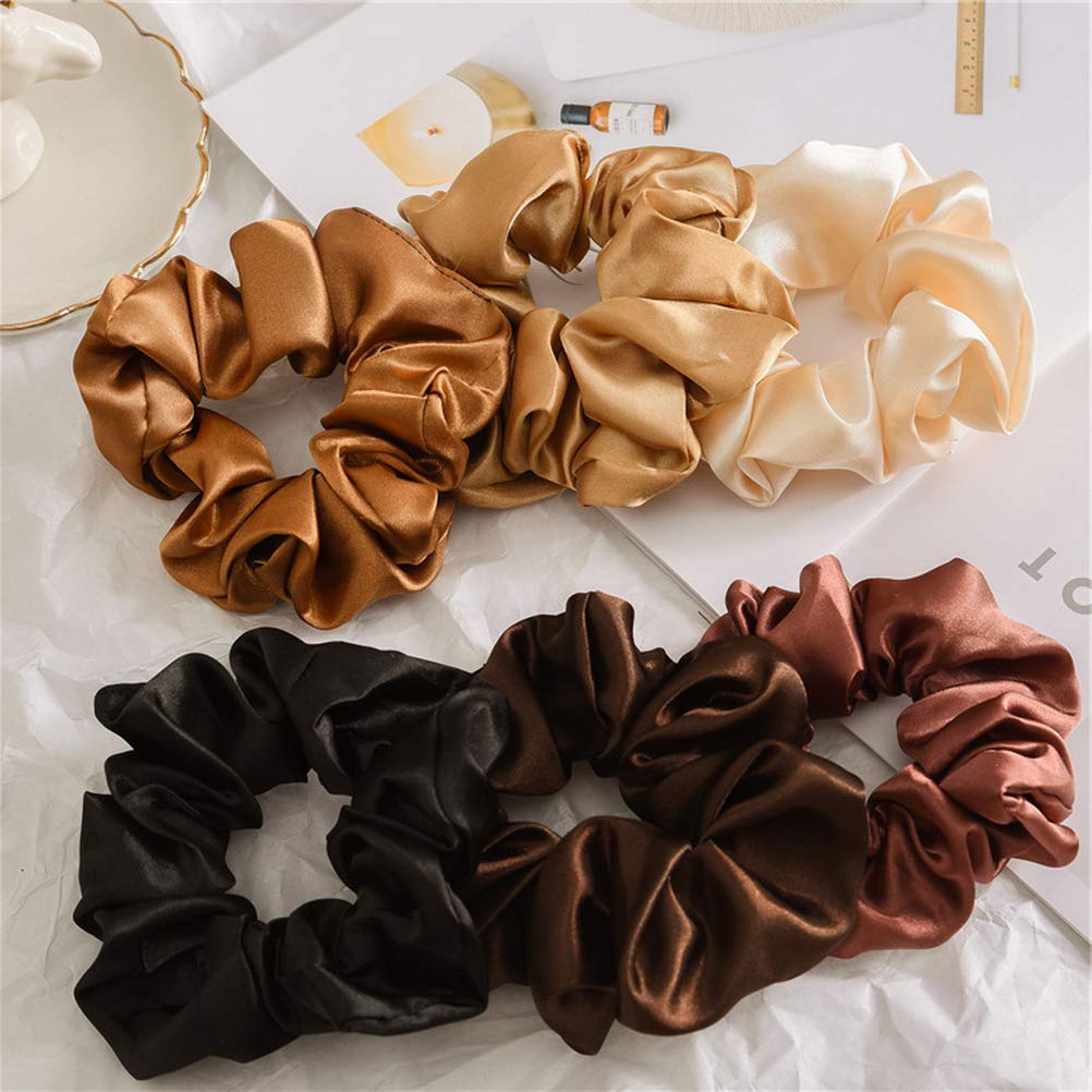 6 Pcs Lager Velvet Scrunchies, Soft Hair Scrunchies for Girls, Elastic Hair Ties Ropes Hair Accessories