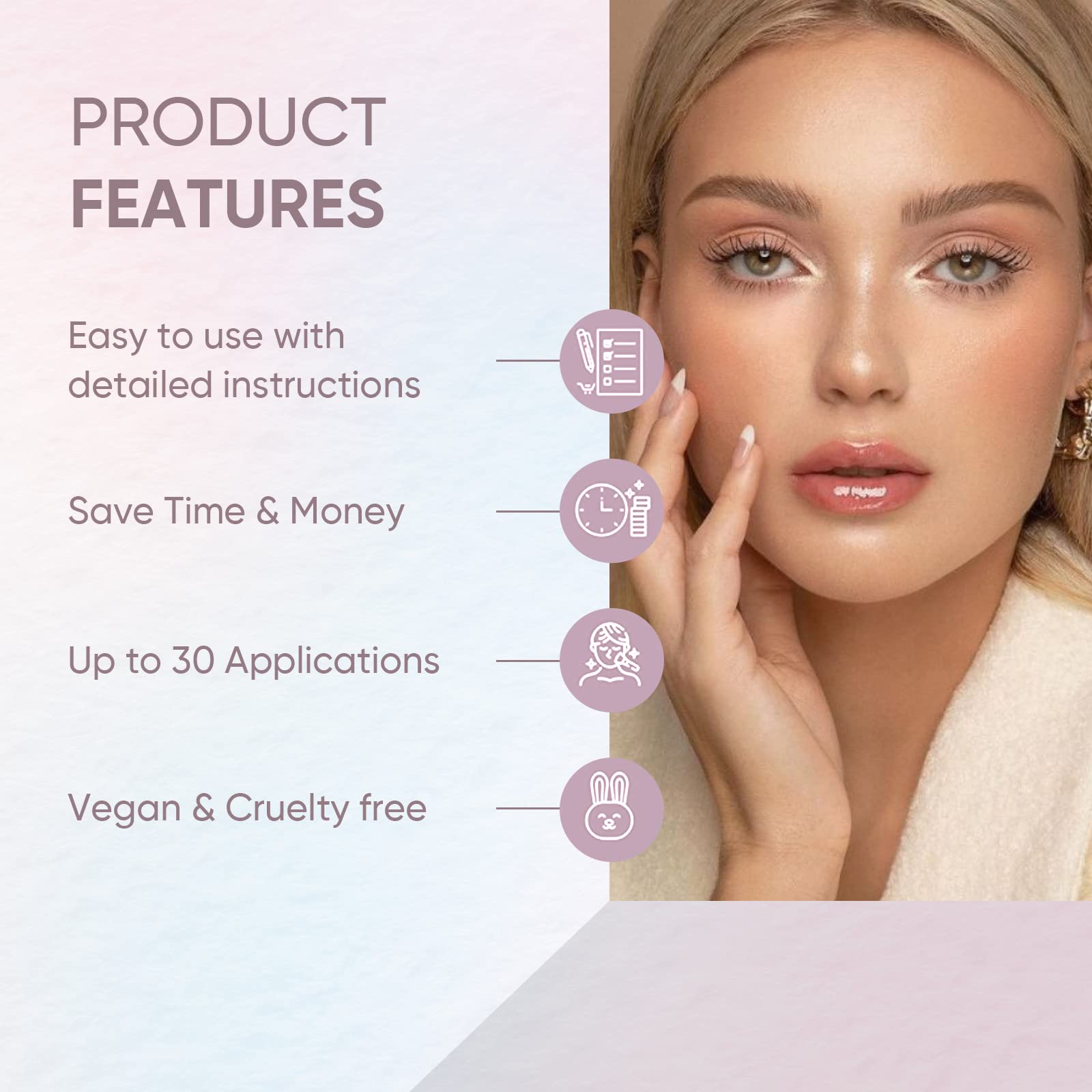 Libeauty Lash Lift and Brow Lamination, Lash Perm Kit, Eyebrow Lamination Kit, Lash Lift Kit, Long Lasting Salon Results, Lifting & Curling for Eyelashes(Just with Lotion)