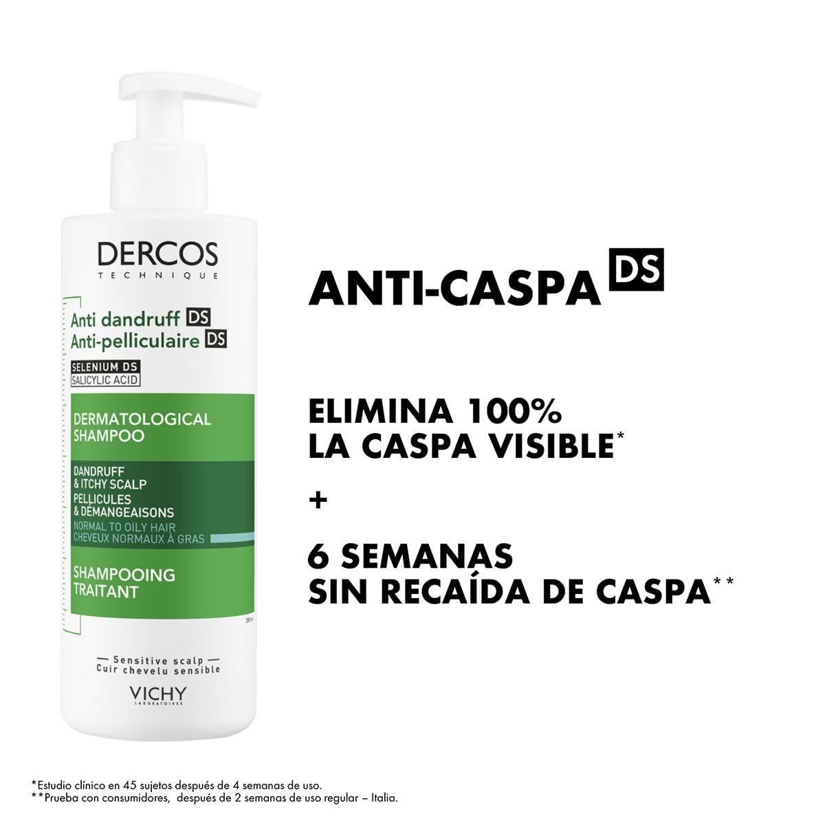 Vichy Dercos Anti-Dandruff and Anti-Itch Shampoo for Normal to Oily Hair 390ml