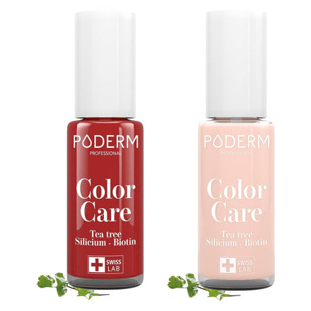 PODERM Swiss-Made Antifungal Nail Polish β 2 Pack | Breathable Treatment with Tea Tree, Silicon & Biotin | Strengthens, Repairs & Conceals Yellow, Brittle & Damaged Nails | Podiatrist-Developed