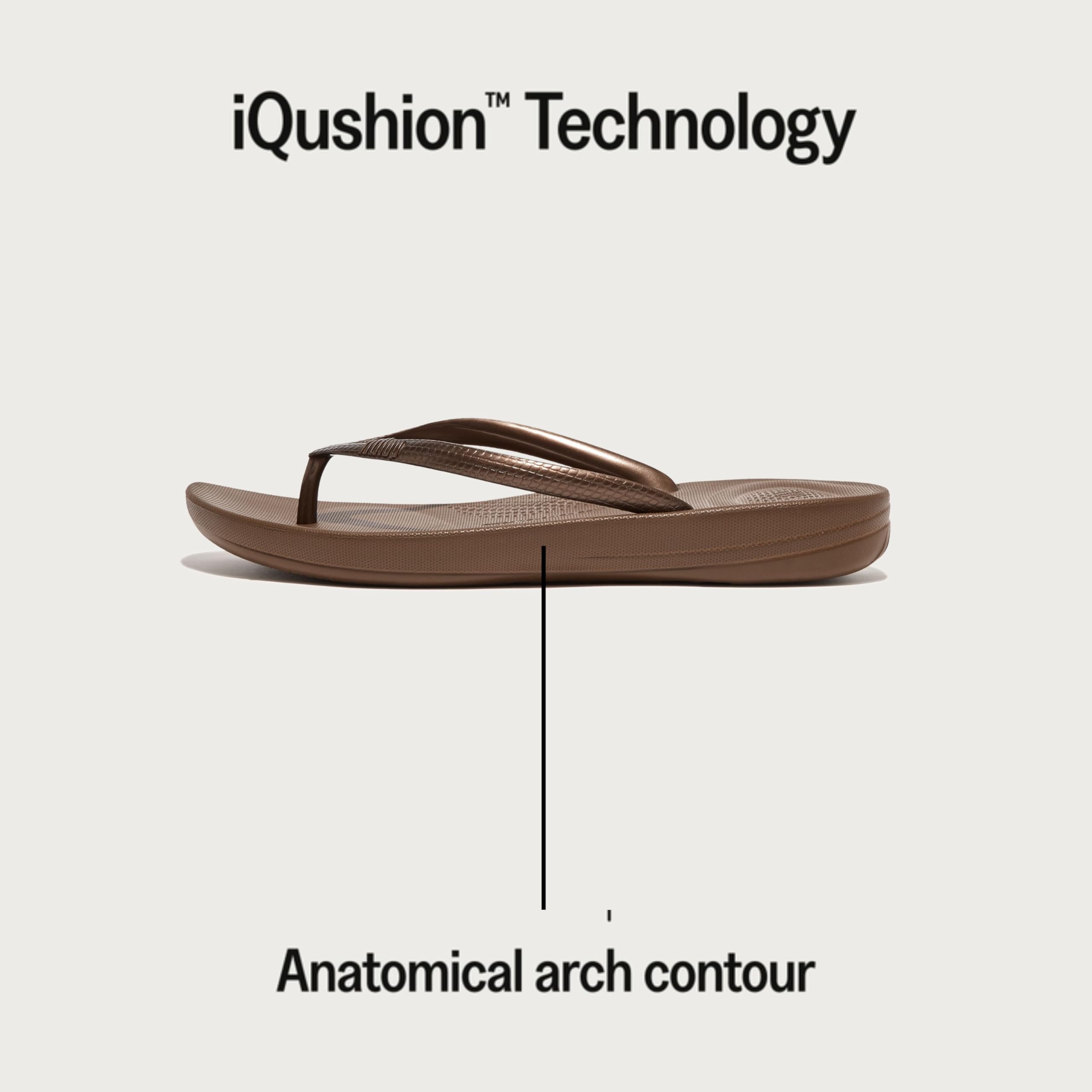 New Fitflop Women's Iqushion Ergonomic Flip Flop Bronze 8