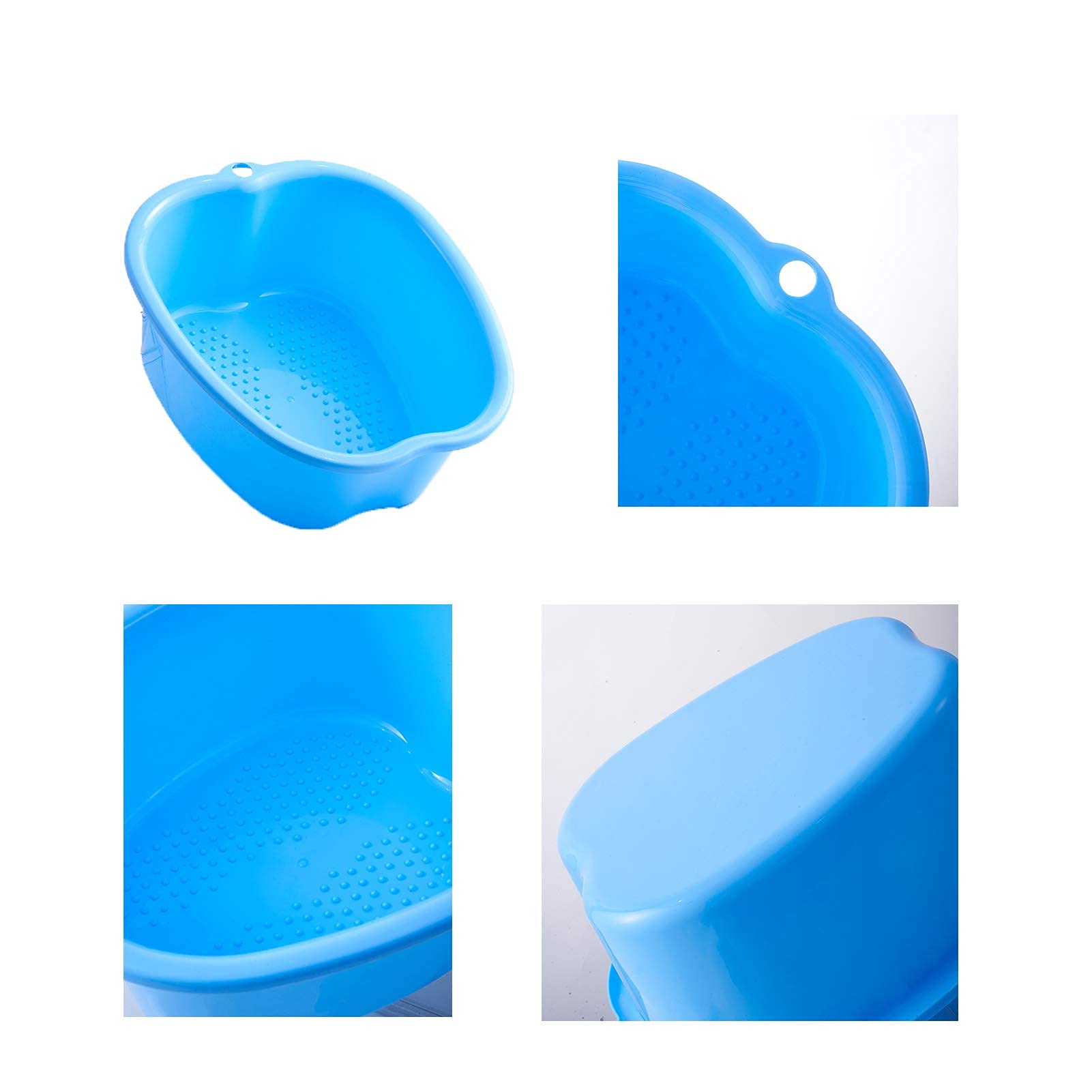 AXLOFO® Large Spa Foot Bath Bowl, Sturdy Plastic Foot Soak Bowl, Massage Foot Pedicure Bowl, Detox, feet soak, Extra Footbath Foot Basin for Soaked to Remove Dead Skin, Calluses (Blue)