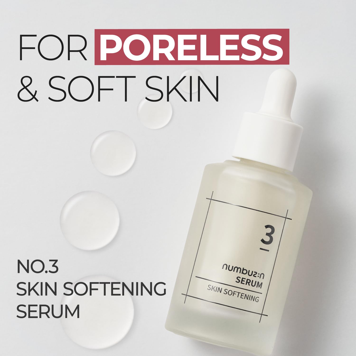 numbuzin No.3 Serum | Skin Softening Serum | Pores, Textured, Bumpy, Rough to Glass Skin | Bifida, Galactomyces, Niacinamide, Adenosine, Panthenol | 1.69 fl. oz.