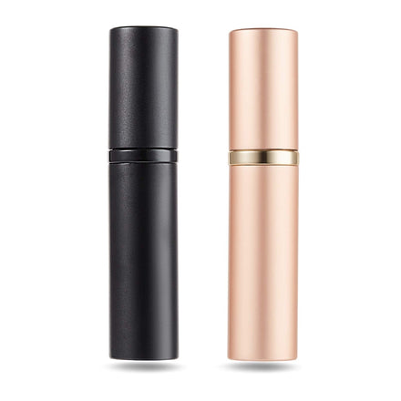 AsaNana Perfume Atomiser, Refillable & Travel Size Perfume Bottle, Leaking Proof,Bottom Pump without Funnel, Luxurious Small women and men, 5ml (CLa-2P(Black&RoseGold))
