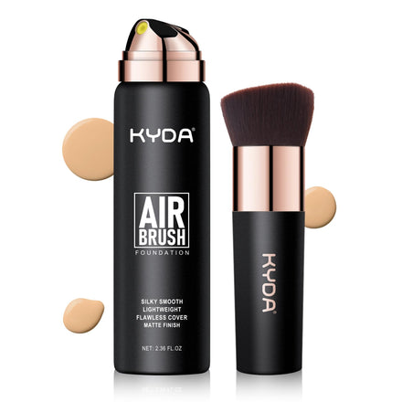 KYDA AirBrush Foundation Spray, Silky Foundation Makeup, High Coverage Smooth Creamy Finish, Lasting Lightweight Breathable, Moisturizing Makeup-#125 Nude Beige