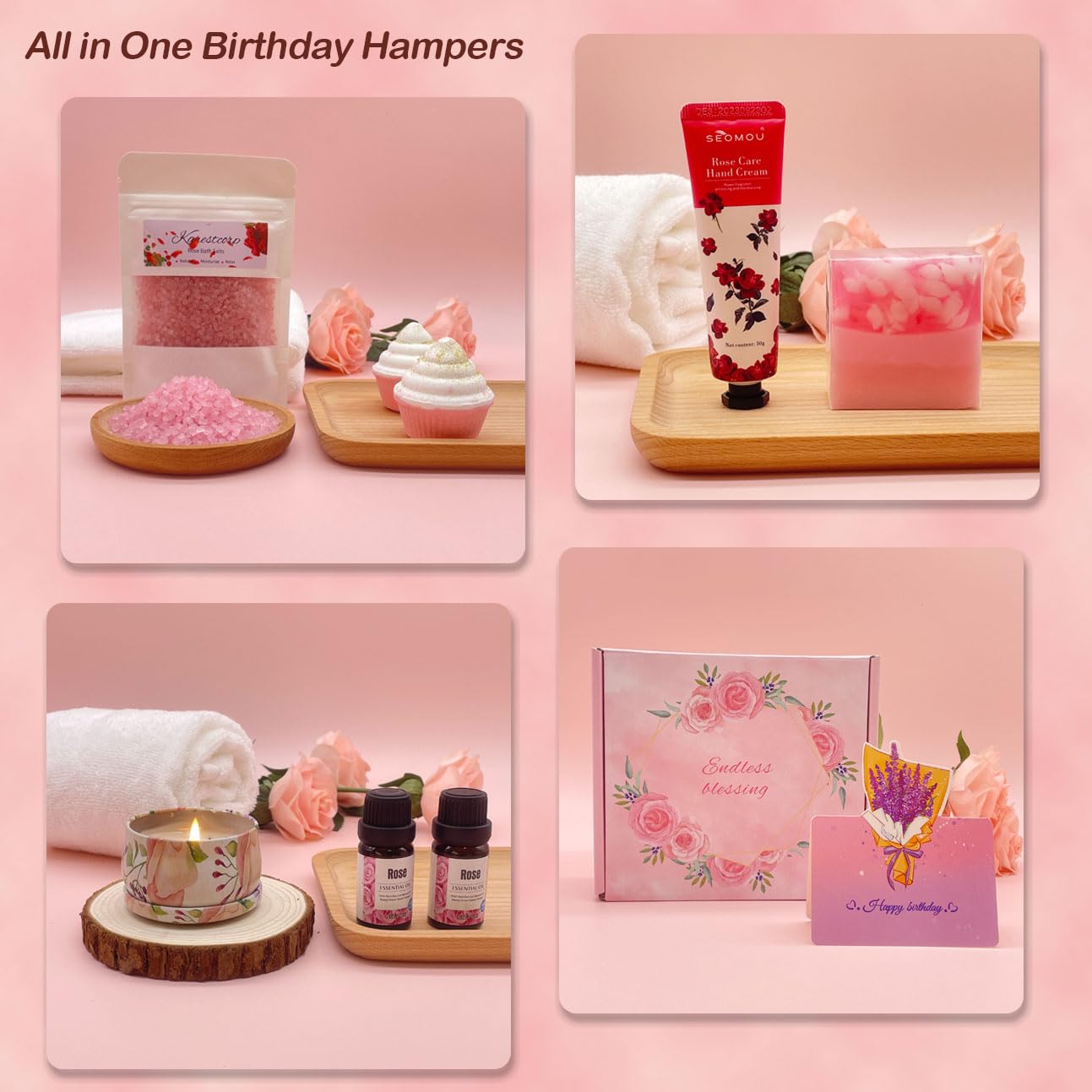 Birthday Gifts for Women, Happy Birthday Pamper Hampers Relaxation Bath Set Package for Her, Birthday Presents Gift Box for Best Friends Mum Sister Auntie Wife, Ladies Birthday Gift Set Idea