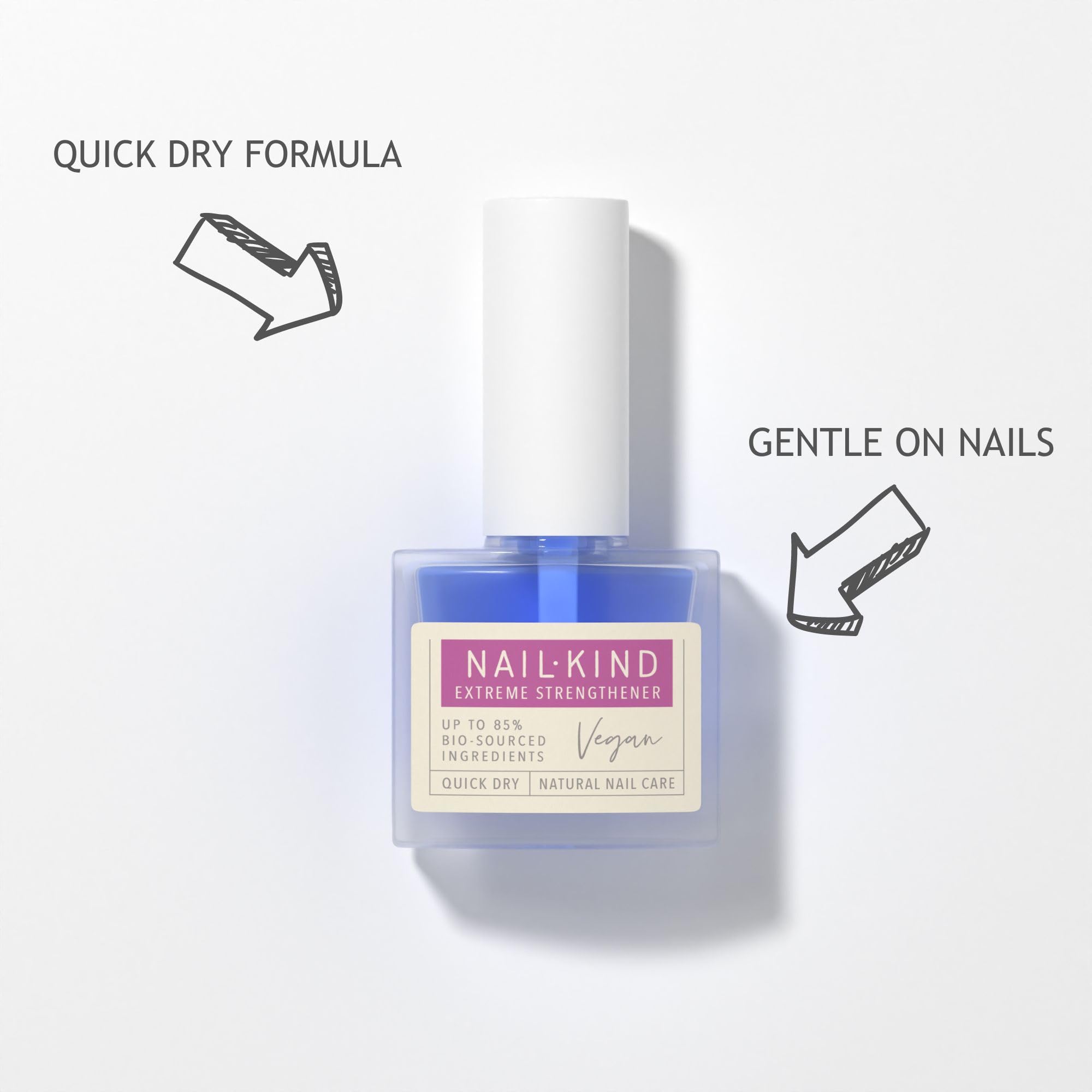 NAILKIND Extreme Nail Strengthener - Hard to Resist - Ultimate Treatment for Soft Brittle Nails - Quick Dry Protective Formula - Gentle to Nails - Peta Certified Cruelty Free - 8ml