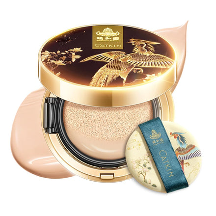 CATKIN SUMMER PALACE Foundation for Mature Skin, Full Coverage Foundation with Lightweight and Breathable Formula, Refillable Cushion, 13g*2