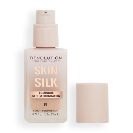 Skin Silk Serum Foundation, Light to Medium Coverage, Lightweight & Radiant Finish, Contains Hyaluronic Acid, F9 Medium Skin Tones, 0.77 fl oz