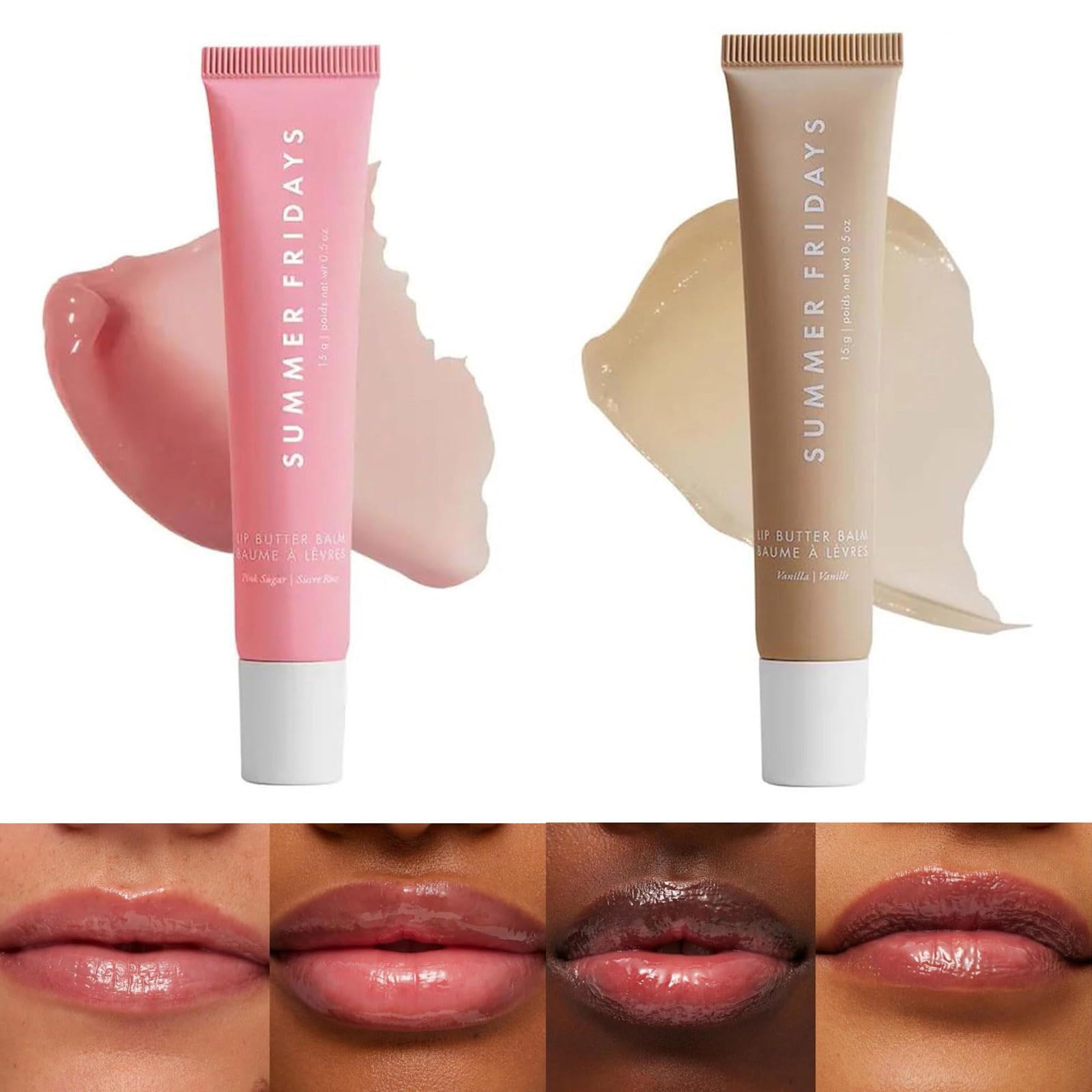 Summer Fridays Lip Butter Balm - Moisturizing Natural Lip Care, Conditioning Mask for Instant Moisture, Shine and Hydration - Sheer-Tinted, Soothing
