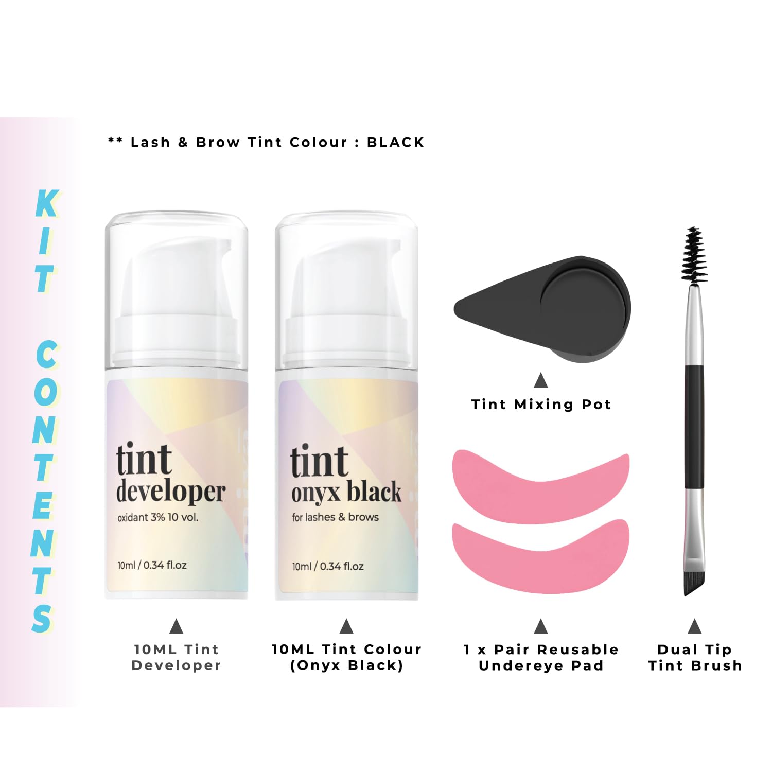 MIYA LASH 2 in 1 Brow & Eyelash Tint Kit | Black Permanent Dye | Lash Tinting Kit With Tools & Developer