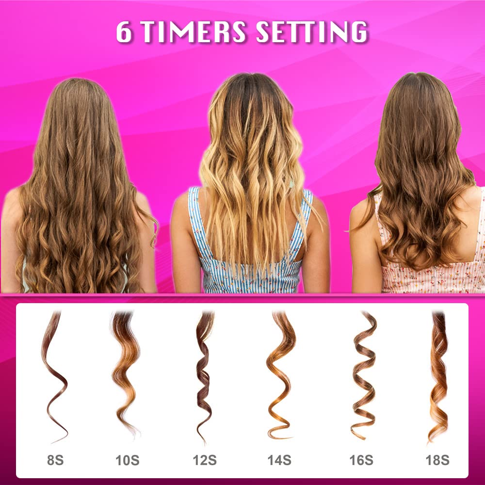 SevenPanda Hair Curler,Rotating Curling Tongs, Curling Iron, Cordless Auto Curler Restriction with Built-in Rechargeable Battery, Ceramic Professional Hair Curler USB Charging and Portable