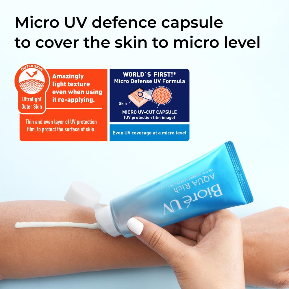 Biore UV Aqua Rich Watery Essence Sunscreen SPF50+ PA++++ 70g Sunscreen Made in Japan (Wortery Essence)