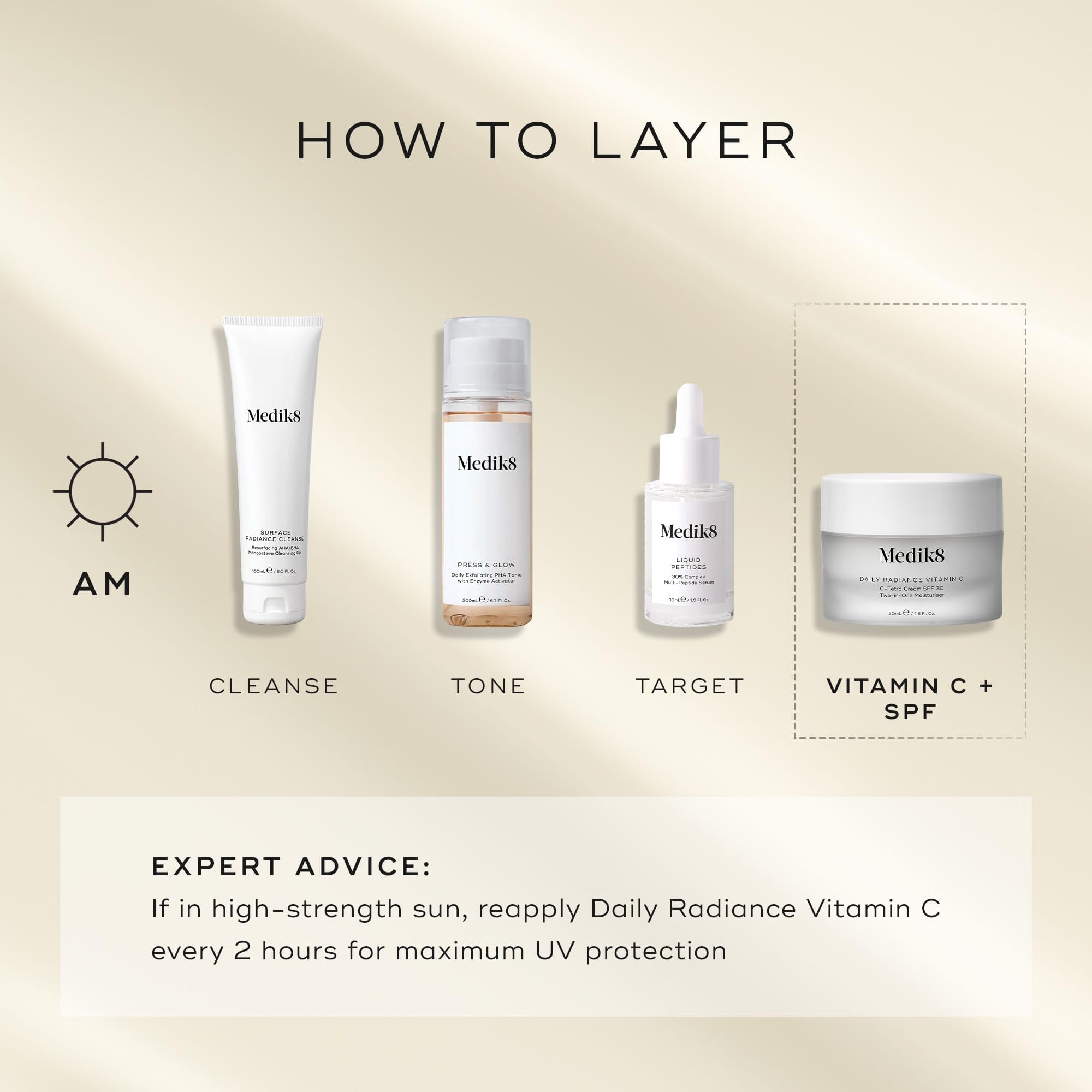 Medik8 Daily Radiance Vitamin C - 2-in-1 SPF & Face Moisturiser - C-Tetra Cream SPF 30 - Shields Skin Against Premature Signs of Ageing - 50ml