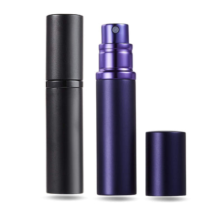 AsaNana Perfume Atomiser, Refillable & Travel Size Perfume Bottle, Leaking Proof,Bottom Pump without Funnel, Luxurious Small women and men, 5ml (CLa-2P(Black&MatBlue))